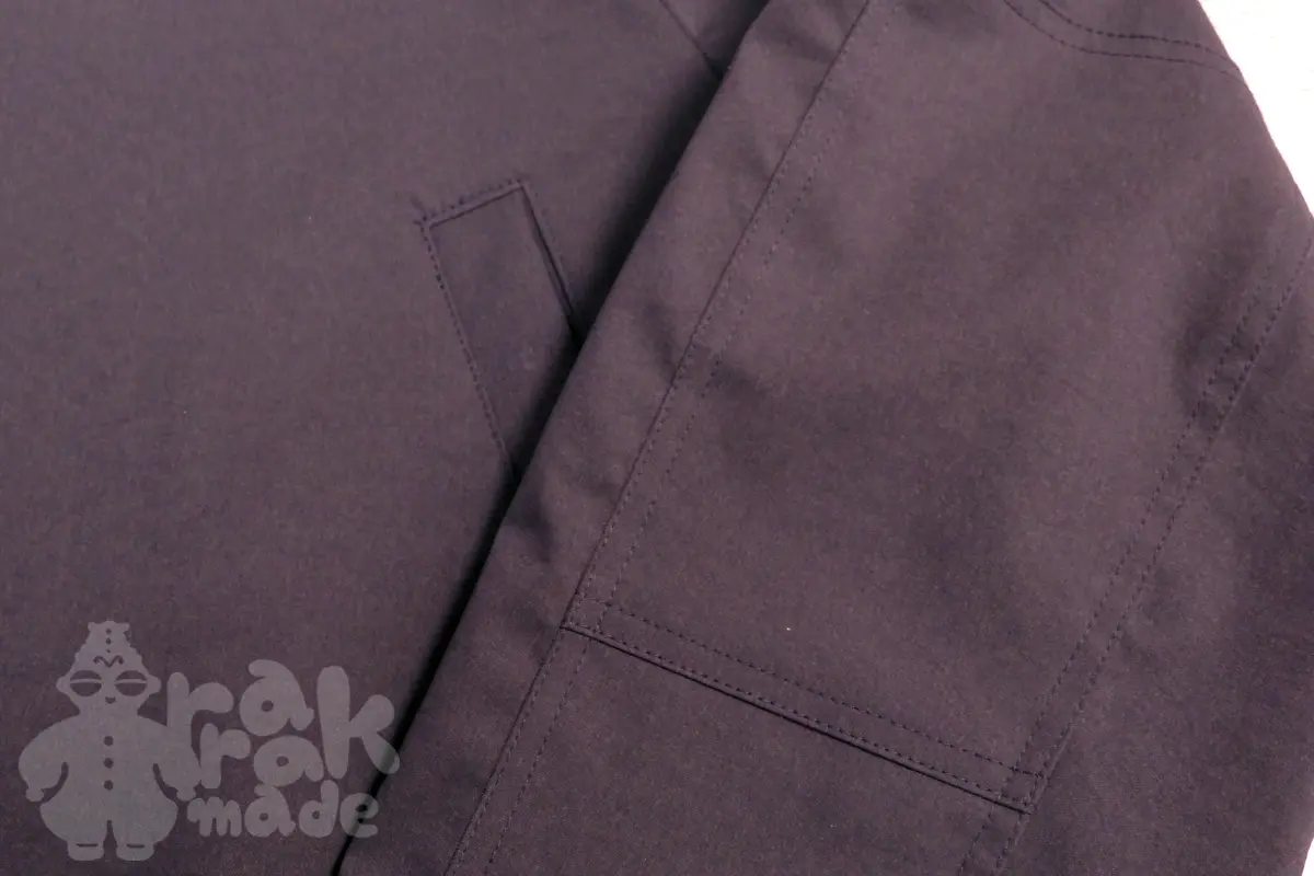 外ラグラン袖部分のアップ