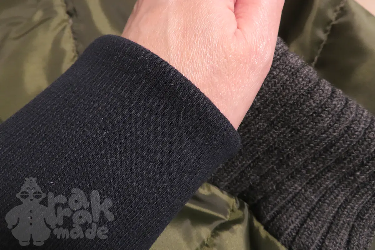 20スパンテレコの袖口