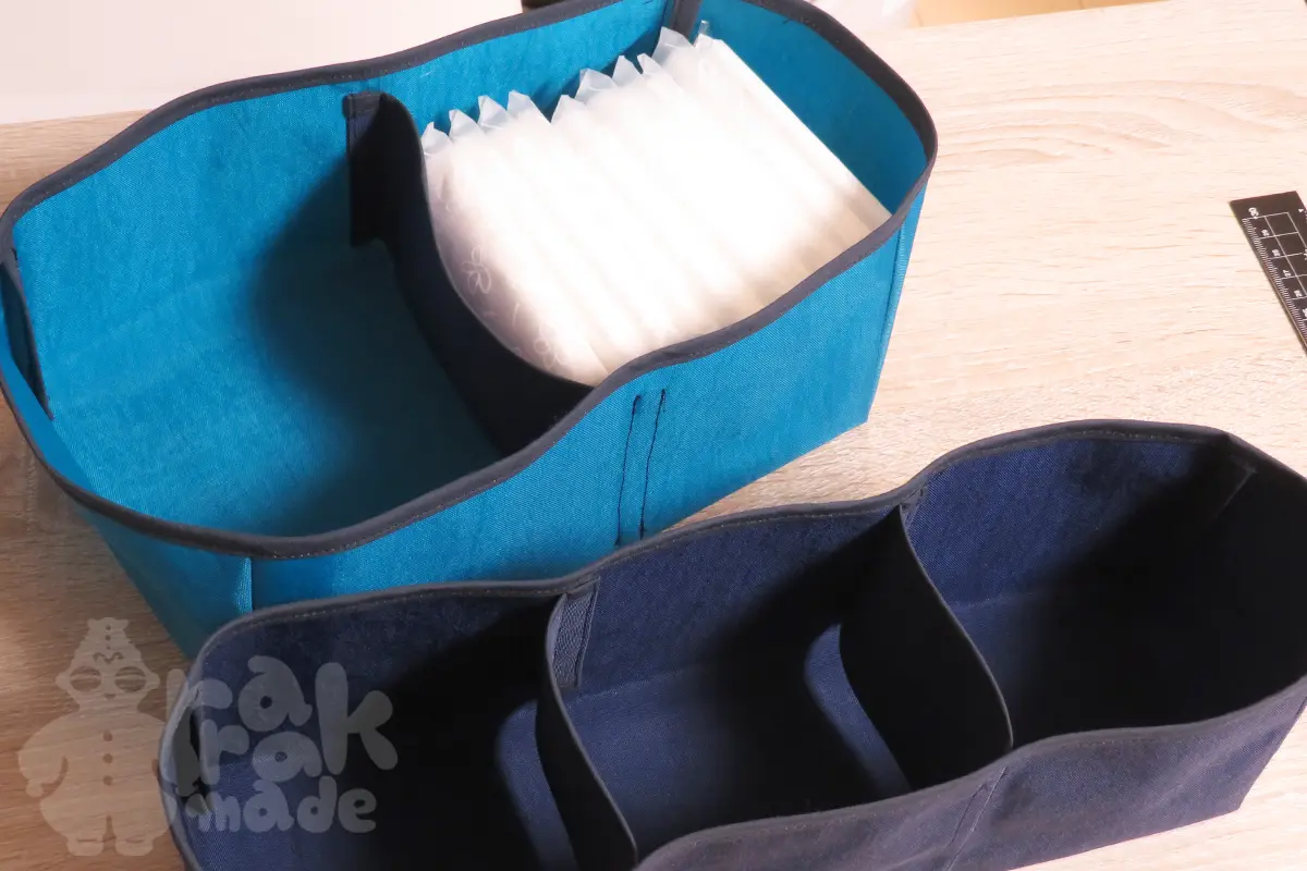 仕切りボックスを上から見たところ